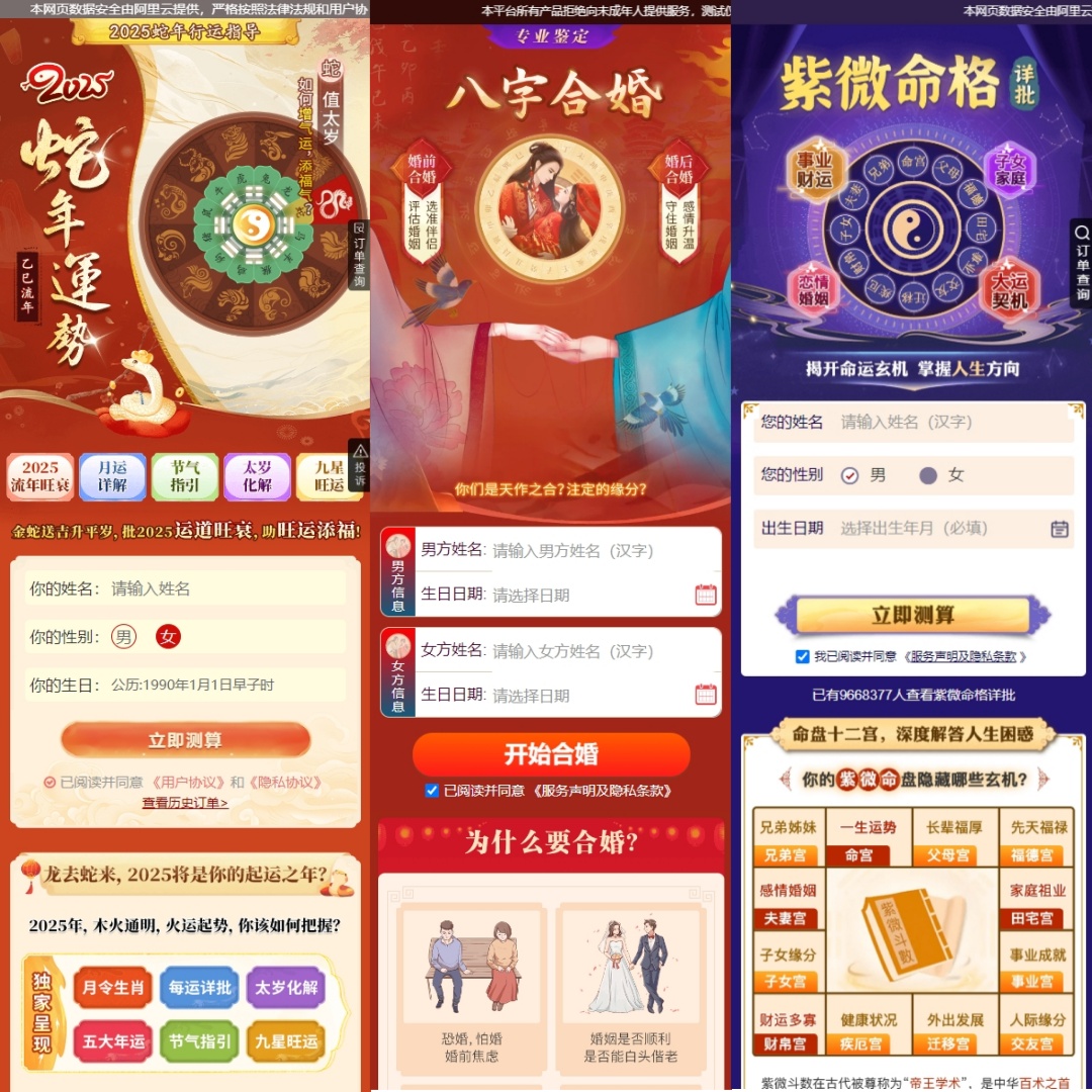 2025新版蛇年测算系统源码 - 椰子运营-椰子运营