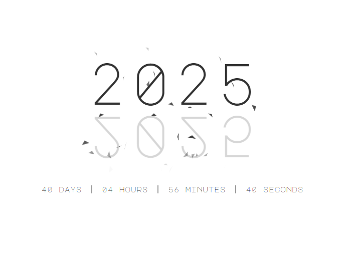 2025年新年倒计时动画效果HTML代码 - 椰子运营-椰子运营